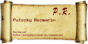 Pulszky Rozmarin névjegykártya
